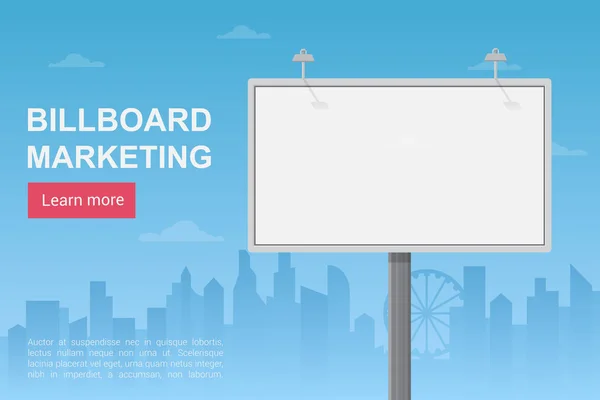 Plakatwand Stadtmarketing Landing Page Vektor Template — Stockvektor