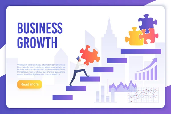 Business growth modern landing page vector template — Stock Vector