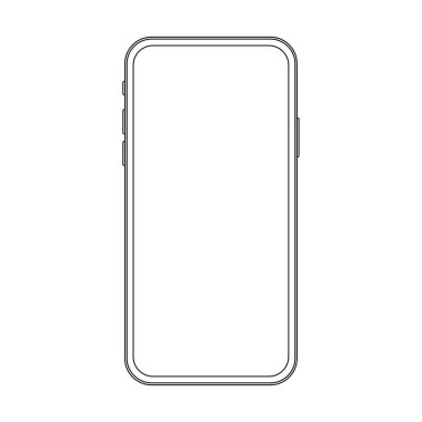 Çizim için modern smartphone anahat. Zarif ince inme satır stil tasarım.