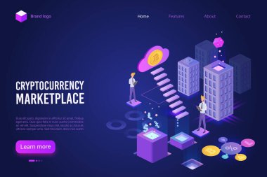 Kripto para birimi piyasa iniş sayfası şablonu