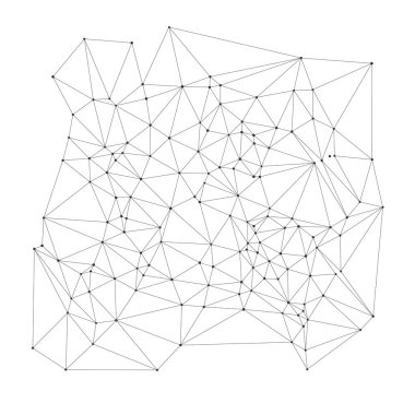 Bağlı çizgiler ve noktalarla minimalist geometrik kablo örgüsü arkaplan teknolojisi sunumları için mükemmel bilim veya dijital tasarım projeleri modern vektör çizimleri