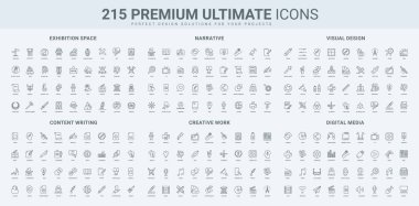 Yaratıcı işler, öykü anlatımı, sergi alanları ve görsel tasarım için nihai ikon koleksiyonu. Medya, iletişim ve sanatsal ifade içeren projeler için ideal.