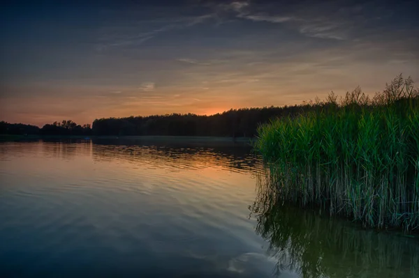 Sunset Picturesque Lake — Stock Photo, Image