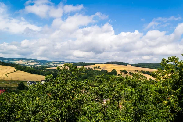 Paisagem Vista Colina Castelo Bolkow Polônia — Fotografia de Stock