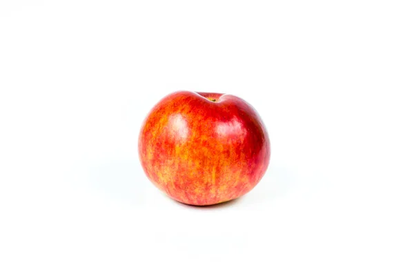 Pomme Mûre Avec Feuille Verte — Photo