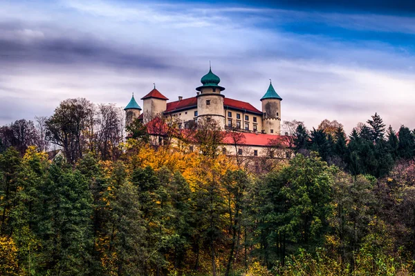 Wisnicz Castle - a castle located on a wooded hill above a river in the village of Stary Wisnicz, Poland