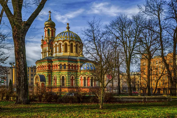 Ortodokse Kirke Centrum Byen Lodz Polen - Stock-foto
