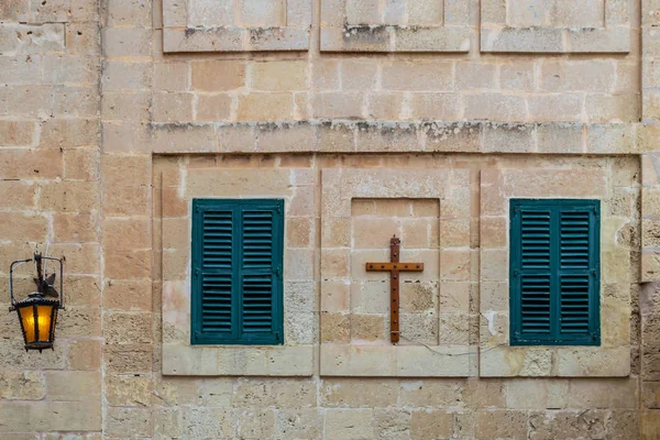 Pintorescas Calles Estrechas Mdina Isla Malta Con Muchos Pequeños Detalles — Foto de Stock