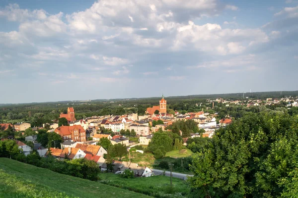도브르진의 언덕에 도심의 파노라마 폴란드 — 스톡 사진