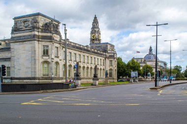 Cardiff şehrinin sokakları ve mimarisi, Galler.
