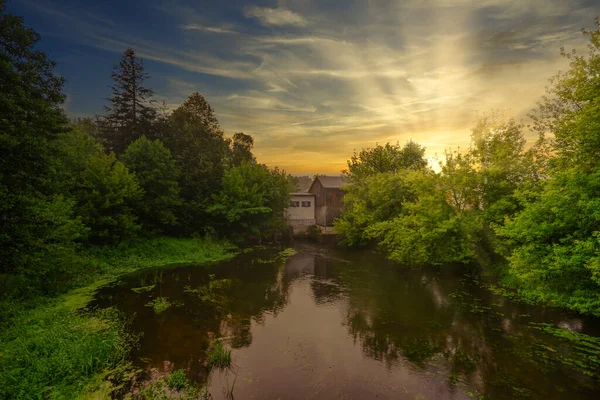 Paseo Por Río Salvaje Grabia Polonia — Foto de Stock