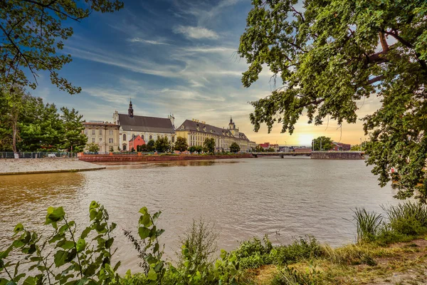 Cidade Wroclaw Num Verão Ensolarado Polónia — Fotografia de Stock