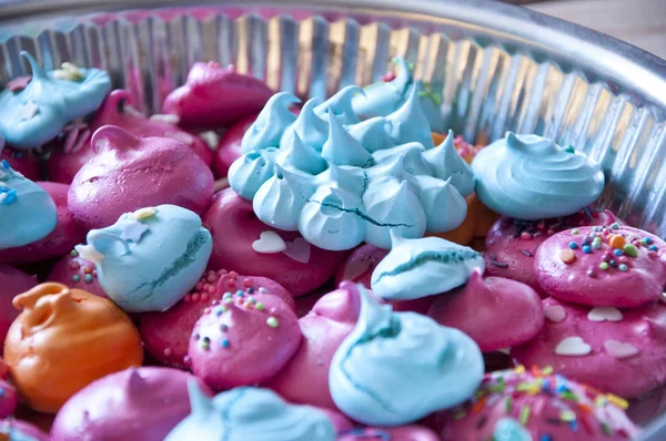 Marshmallow Zephyr Dragee Tasty Cookies Biscuits Meringue Pastry — Stock Photo, Image