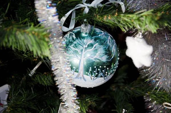 Escena Navidad Con Árbol Decorado Árbol Año Nuevo Para Vacaciones — Foto de Stock