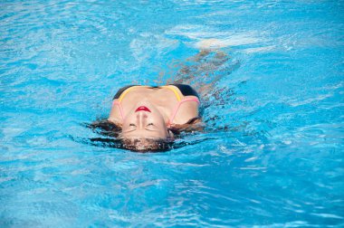 Sexy girl with red lips and wet hair. Summer vacation and travel to maldives. caribbean sea. Dope. Spa in pool. Miami beach is sunny. Swag. Sexy woman in swimming pool. What a great day.