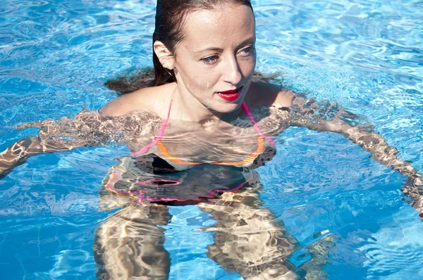 Sexy Žena Bazénu Karibské Moře Drogy Lázně Bazénu Sexy Dívka — Stock fotografie