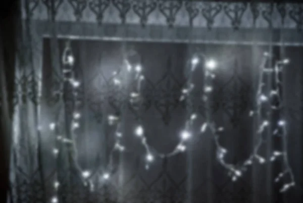 Weihnachten Oder Weihnachten Dekorative Lampen Weiß Silberne Farbe Des Neuen — Stockfoto