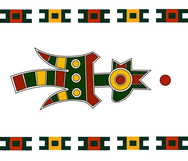 Bite Ethnic Patterns Native Americans Aztec Inca Maya Alaska Indians — Image vectorielle