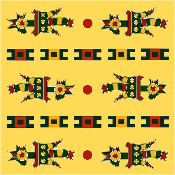 Polla Ethnic Patterns Native Americans Aztec Inca Maya Alaska Indians — Vector de stock