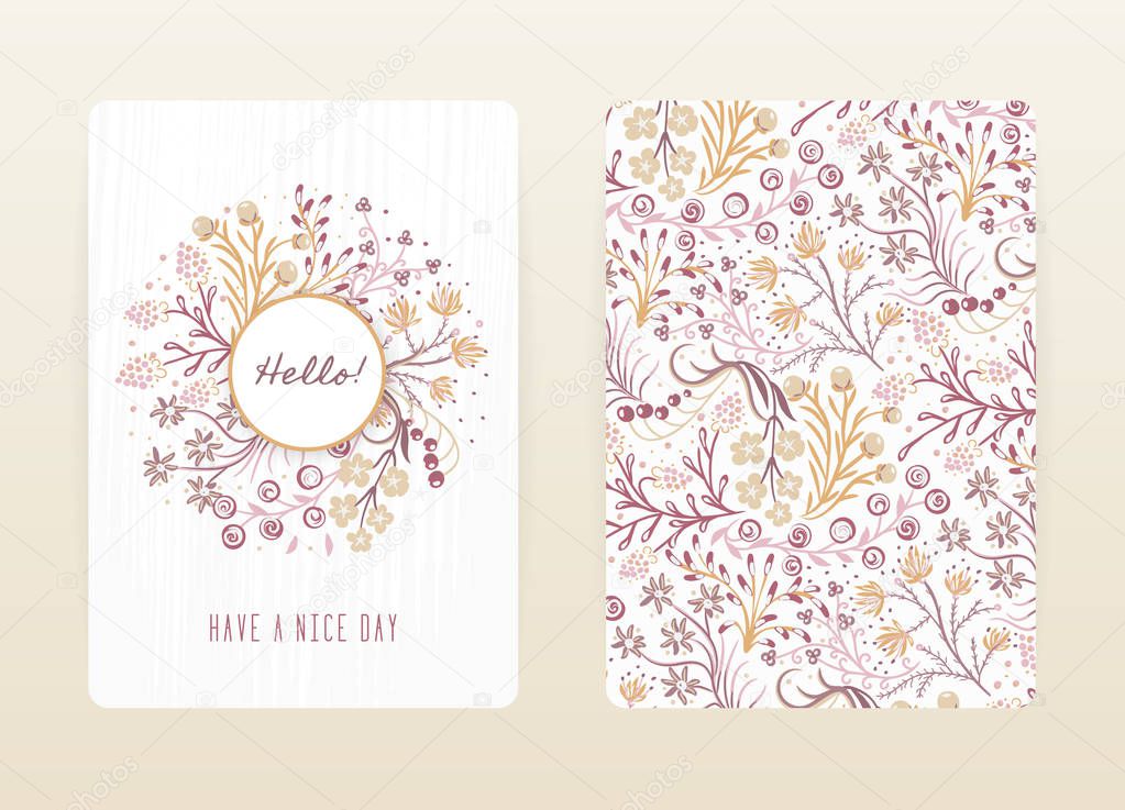 Cover design with floral pattern