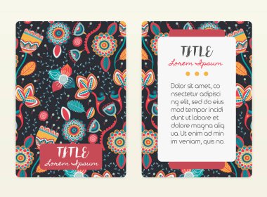 Kapak tasarımı çiçek desenli. El yaratıcı çiçek çekilmiş. Çiçeği ile renkli sanatsal arka plan