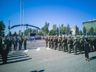 Bağımsızlık günü Ukrayna'nın Ana Meydanı, Zaporozhye, Ukrayna, 24 Ağustos 2018 üzerinde.
