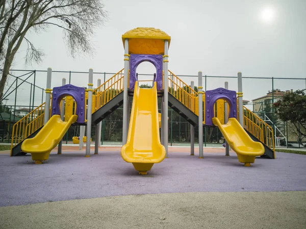 A colourful children playground equipment.