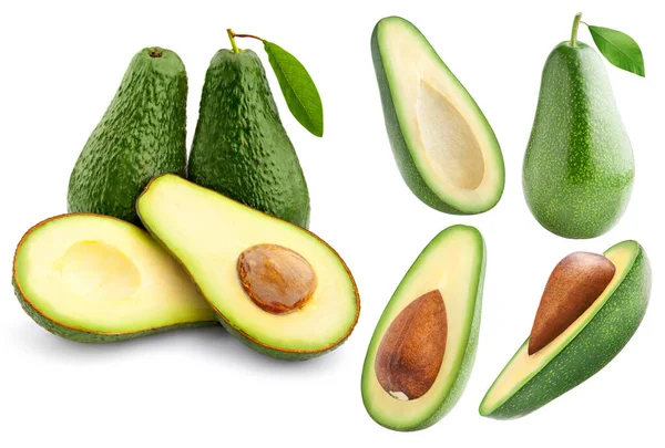 Taze meyve, beyaz arka planda avokado karışımı. Frische Frchte, Avocado-Mischung auf weiem Hintergrund..