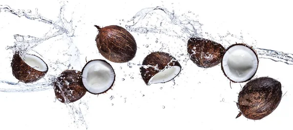 Taze meyve, beyaz arka planda hindistan cevizi karışımı. Frisches Obst, Kokosmischung auf weiem Hintergrund..