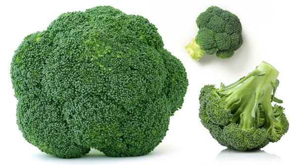 Friss Zöldségek Brokkoli Kombináció Fehér Alapon Frisches Gemse Brokkoli Kombináció — Stock Fotó