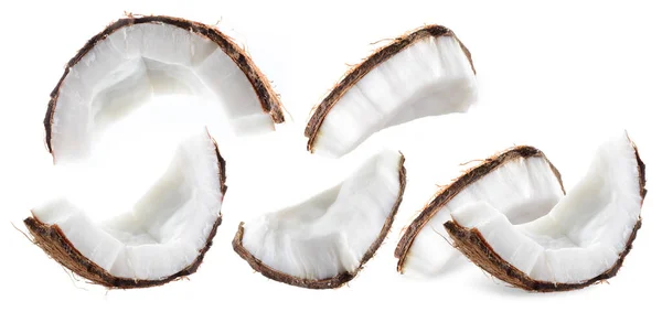Fruta Fresca Mistura Coco Fundo Branco Frisches Obst Kokosmischung Auf Imagem De Stock