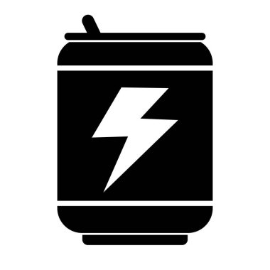 Enerji içeceği siluet simgesi oluşturabilir. Düzenlenebilir vektör.