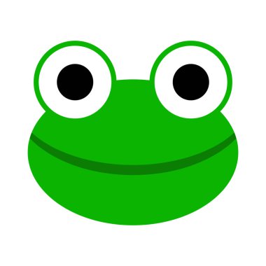 Basit kurbağa surat ikonu. Düzenlenebilir vektör.