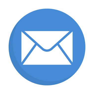 Mavi posta ikonu. Posta düğmesi. Düzenlenebilir vektör.