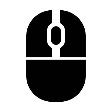 Bilgisayar faresi siluet simgesi. Düzenlenebilir vektör.