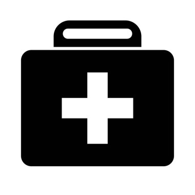 İlk yardım çantası siluet simgesi. Düzenlenebilir vektör.