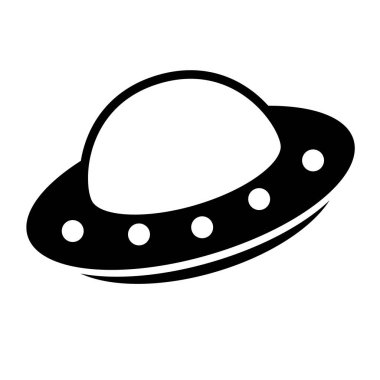 UFO siluet simgesi. İşgalci simgesi. Düzenlenebilir vektör.