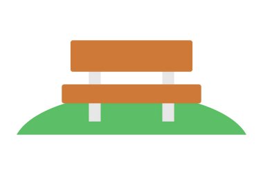 Yeşil Tepe Sahnesi 'ndeki Park Bench. Düzenlenebilir vektör.