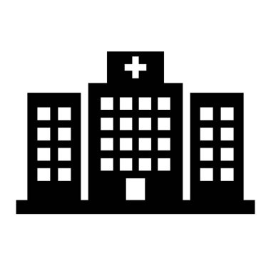 Hastanenin büyük siluet ikonu. Düzenlenebilir vektör.