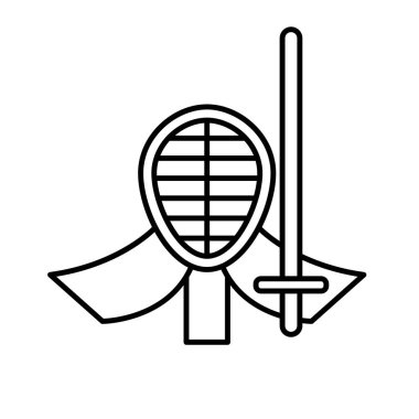 Basit tasarım kendo simgesi. Düzenlenebilir vektör.