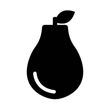 Yaprak silueti ikonlu Papaya. Düzenlenebilir vektör.