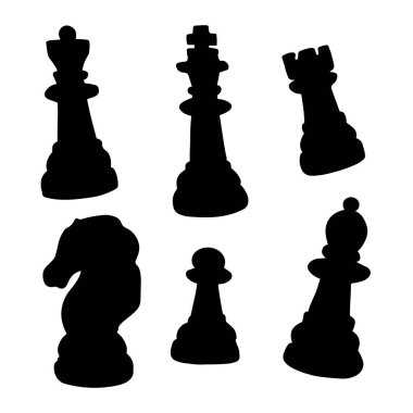 Satranç takımının izole edilmiş temsilcisi. Satranç simgeleri.