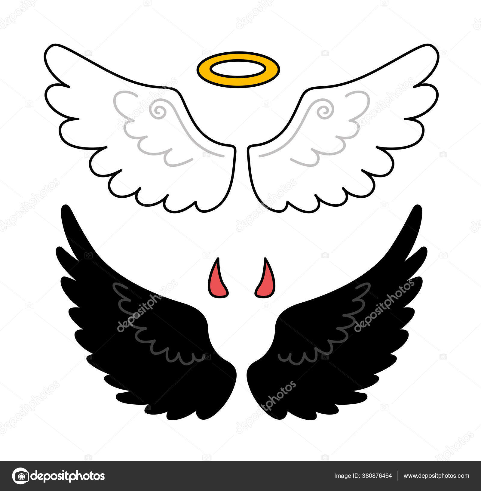 Download White Angel Black Devil Wings Picture
