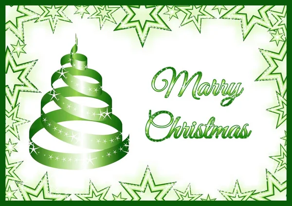 Noel resimli kart, kartpostal, yeşil hediye kartı, Noel kartı. Bir hediye için uygun kart.