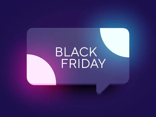 Trendy Neon Geomtetric Banner Black Friday Label — Stock Vector