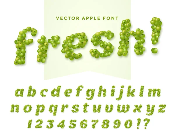 Fresh Fuente Hecha Manzanas Verdes — Vector de stock