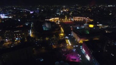 Erivan, Ermenistan'ın, gece sahne başkenti görünümünü.