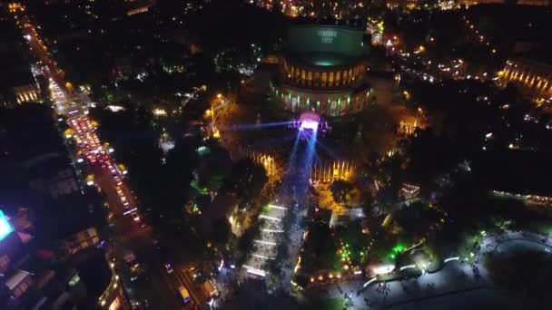 Προβολή Του Ερεβάν Την Πρωτεύουσα Της Αρμενίας Νύχτα Σκηνή — Αρχείο Βίντεο