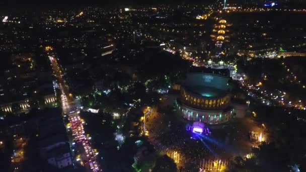 Vista Yerevan Capital Armênia Cena Noturna — Vídeo de Stock