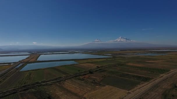 Une Vue Panoramique Mout Ararat Depuis Arménie — Video